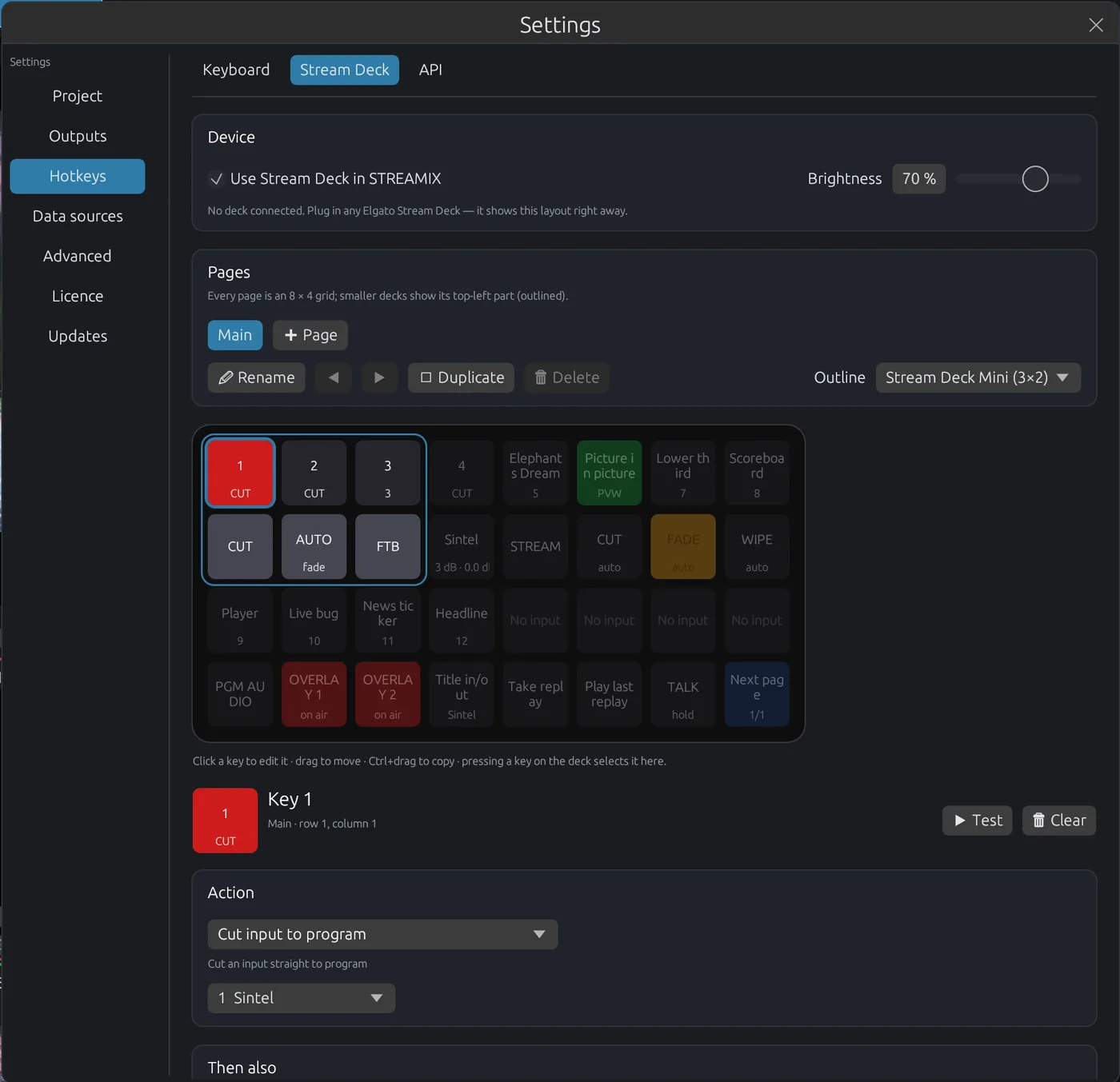 Stream Deck settings